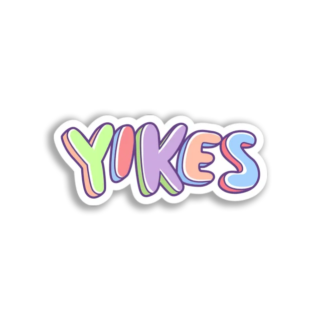 Pastel Yikes Text Sticker