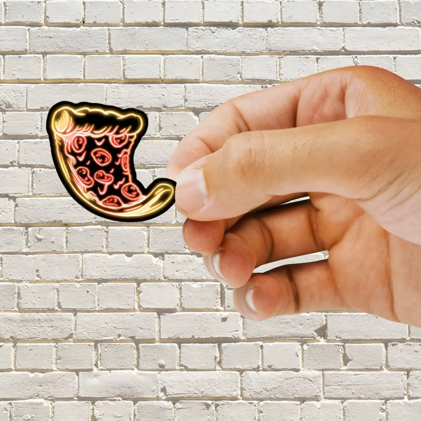 Neon Pizza Sticker