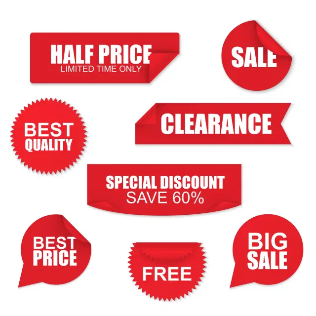 Red Sale Stickers