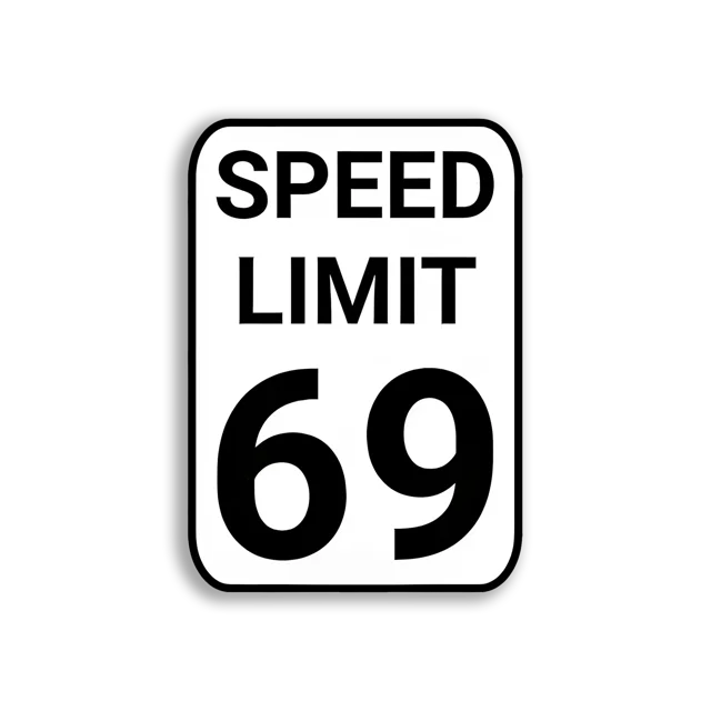 Speed Limit 69 Car Sticker