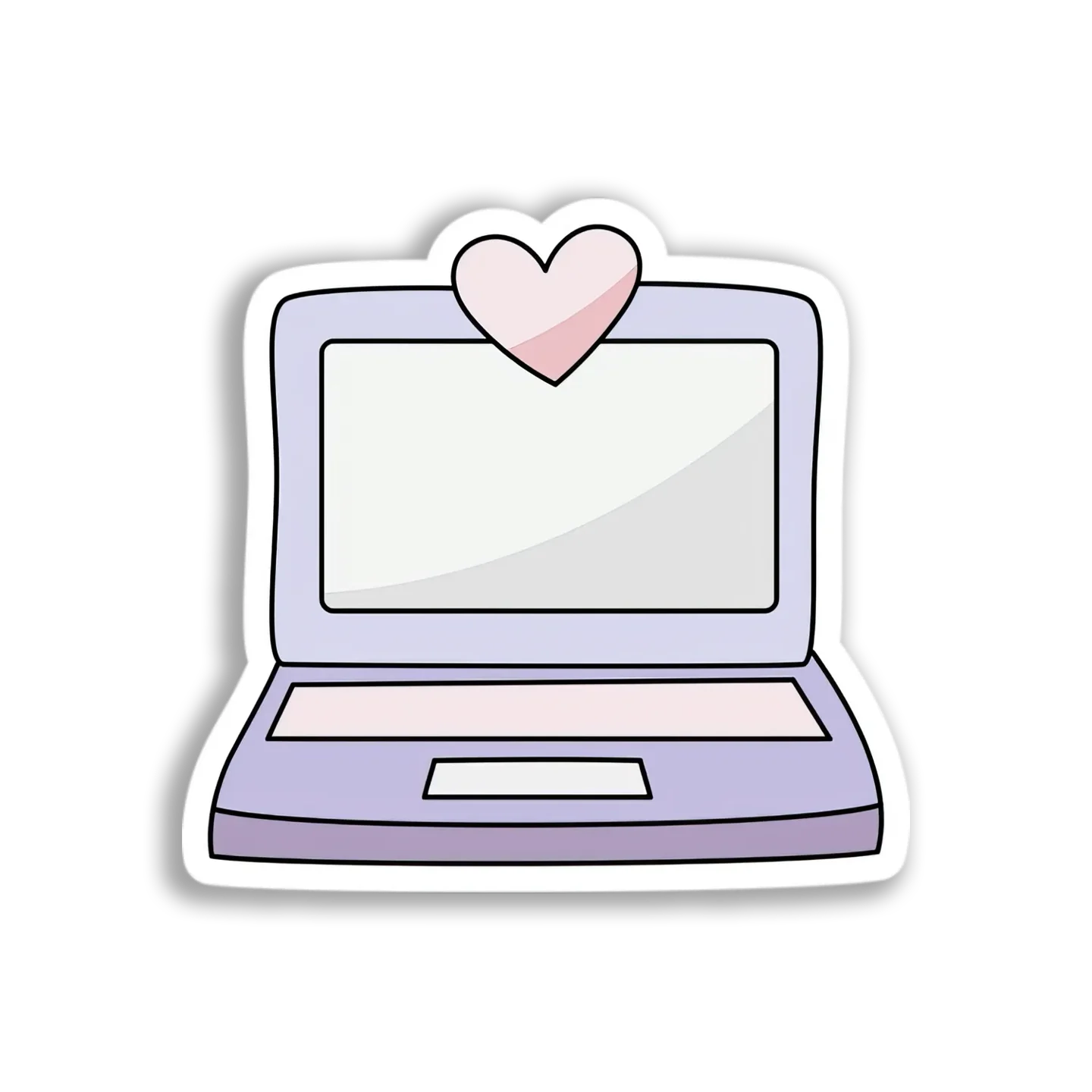 Lovely Laptop Heart Sticker
