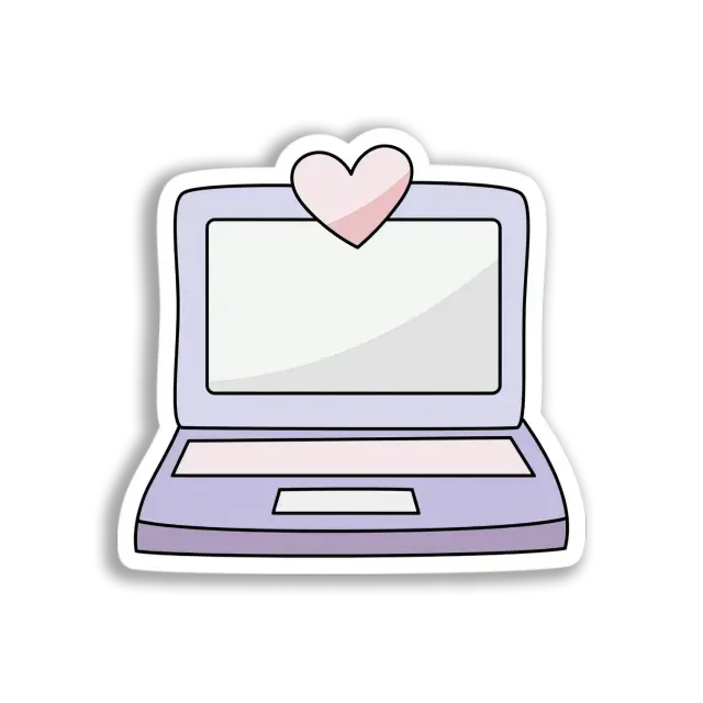 Lovely Laptop Heart Sticker
