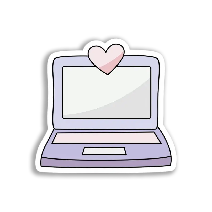 Lovely Laptop Heart Sticker