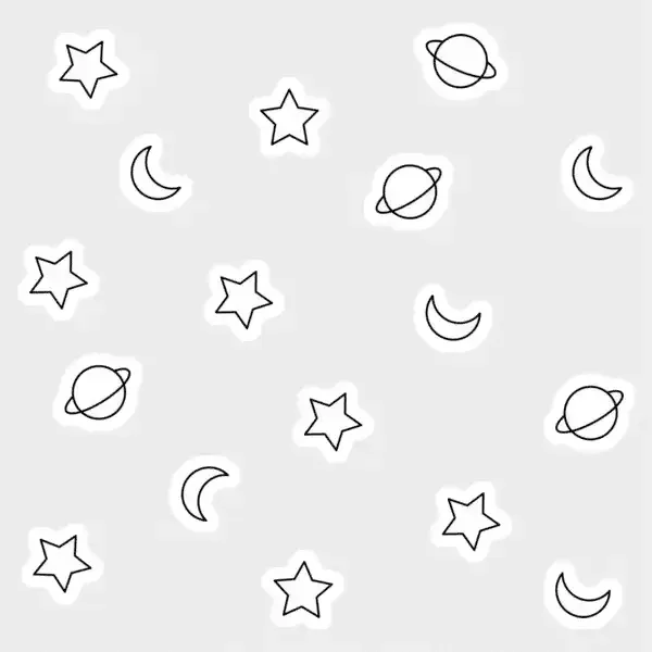 Stars, planet and moon space aesthetic Stickers