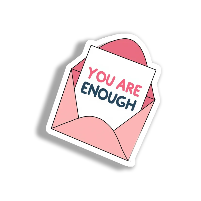 You Are Enough Pink Envelope Sticker