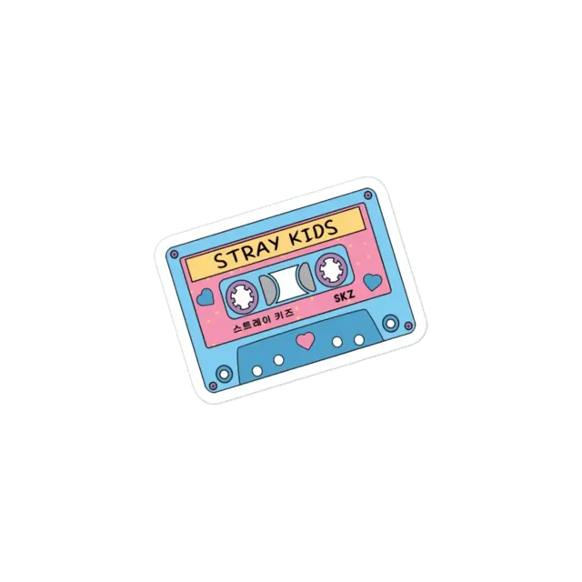 STRAY KIDS Cute Retro Pastel Cassette Tape Blue Pink Sticker