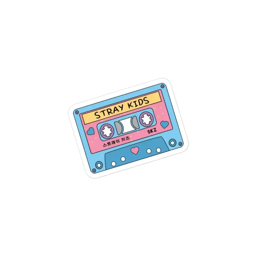 STRAY KIDS Cute Retro Pastel Cassette Tape Blue Pink Sticker
