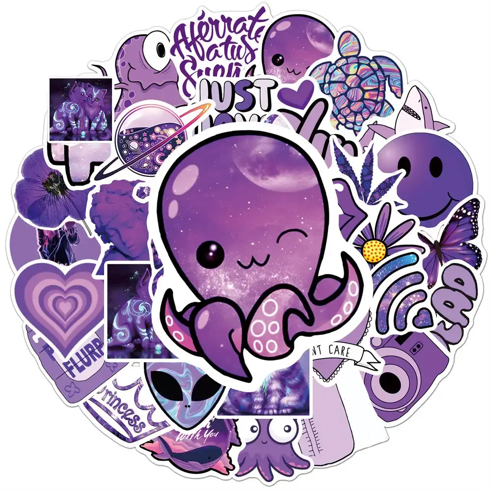 Purple Fashion Stickers Pack of 50