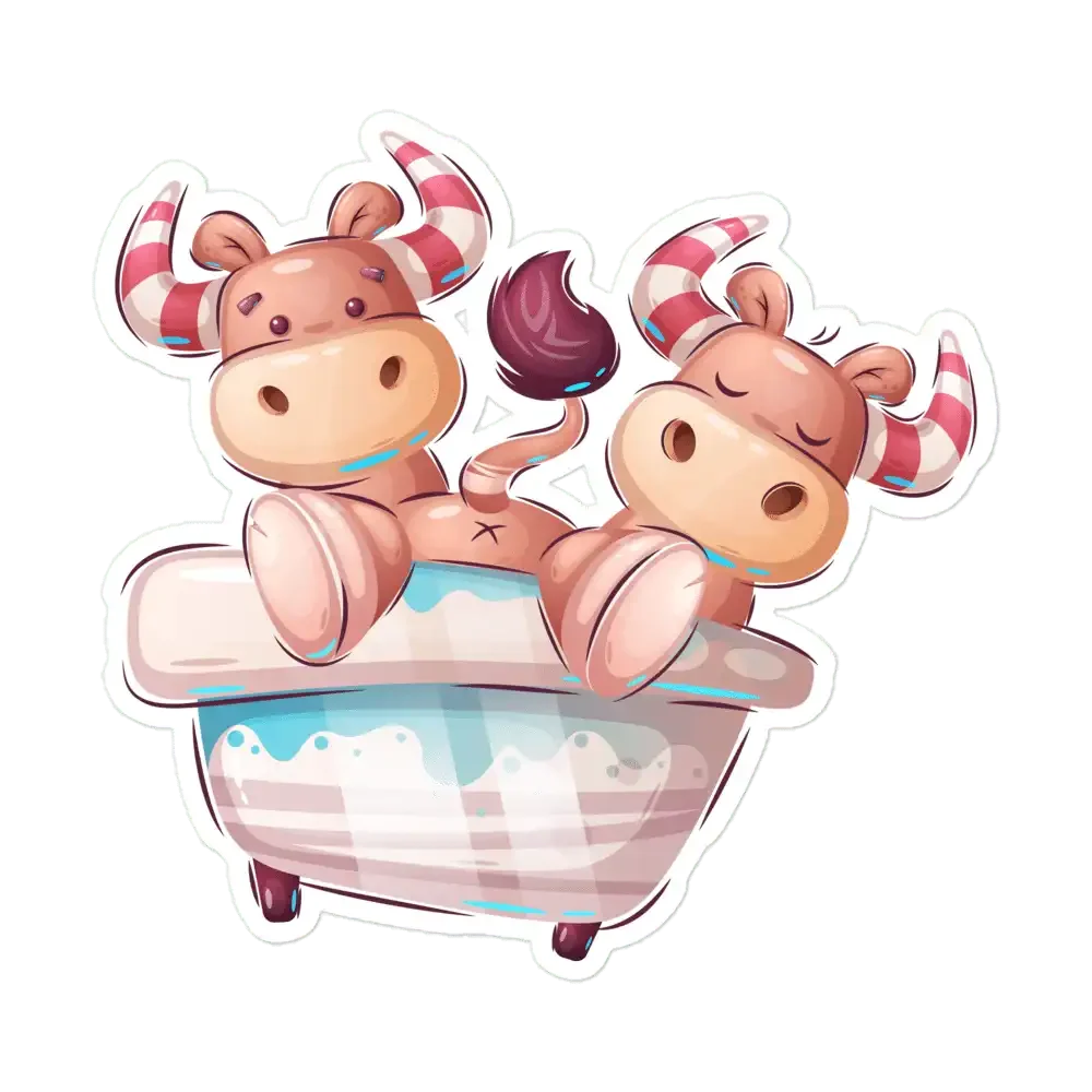 Bulls in Bath Sticker
