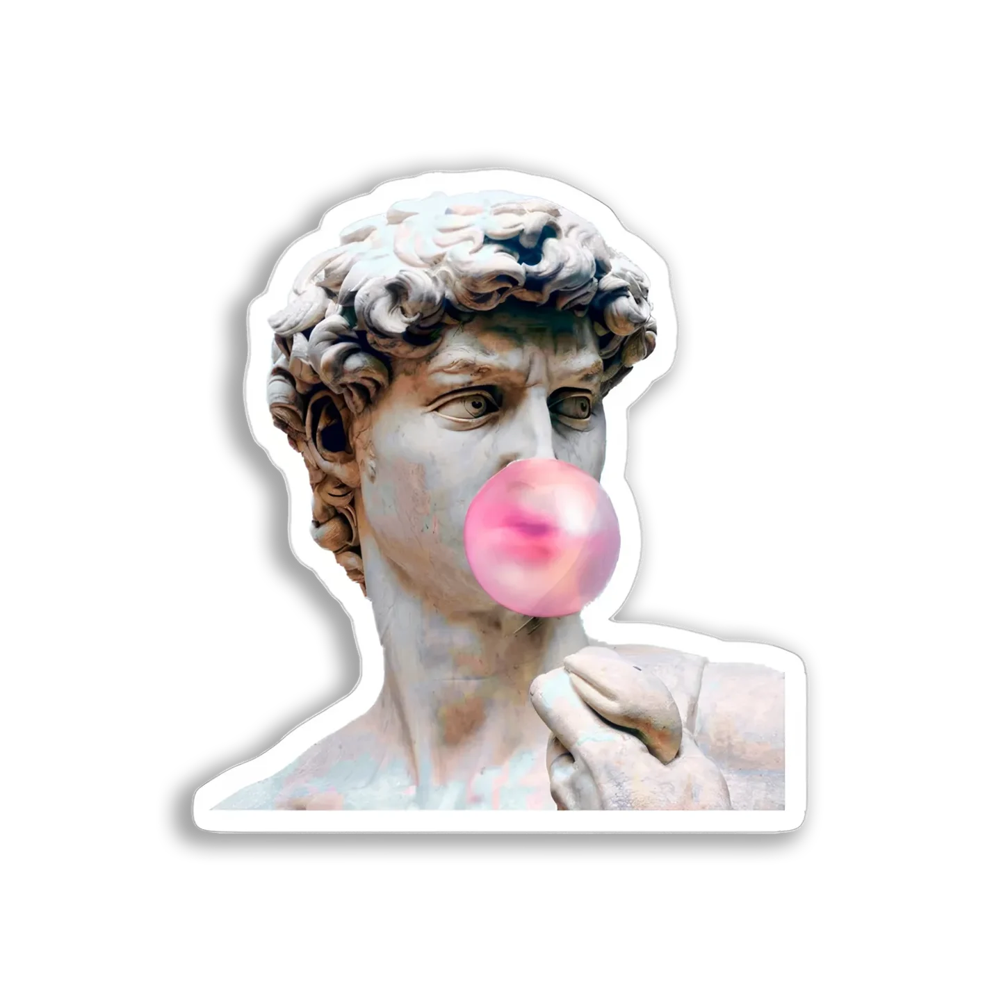 David Blows a Bubble Gum Bubble Sticker