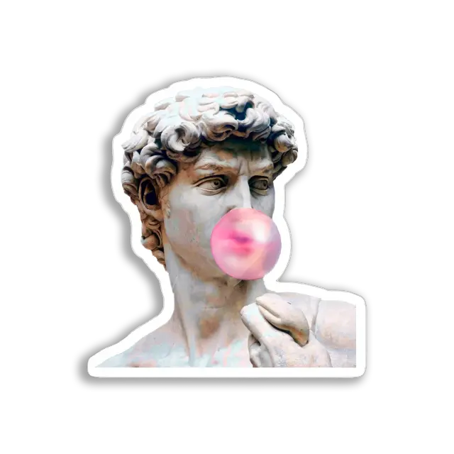 David Blows a Bubble Gum Bubble Sticker