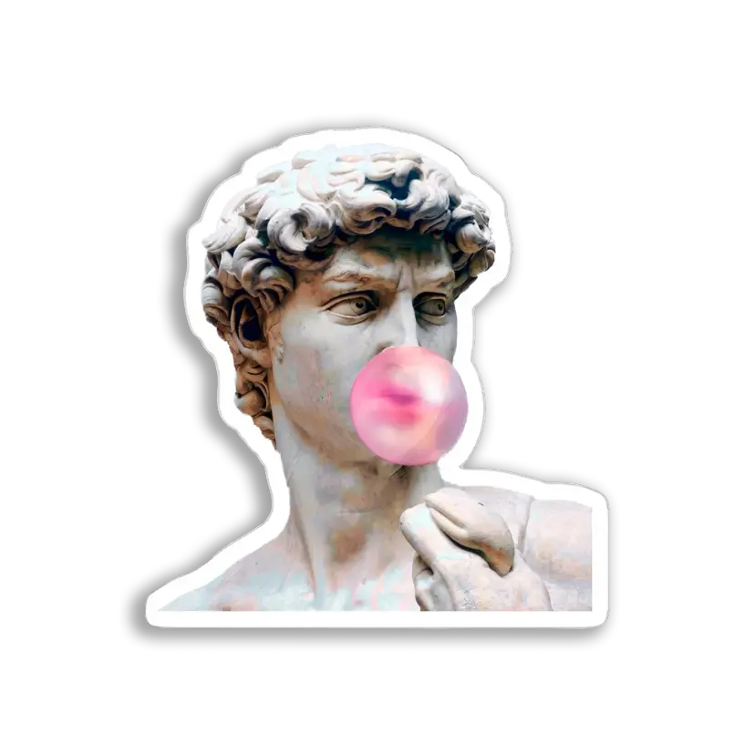 David Blows a Bubble Gum Bubble Sticker