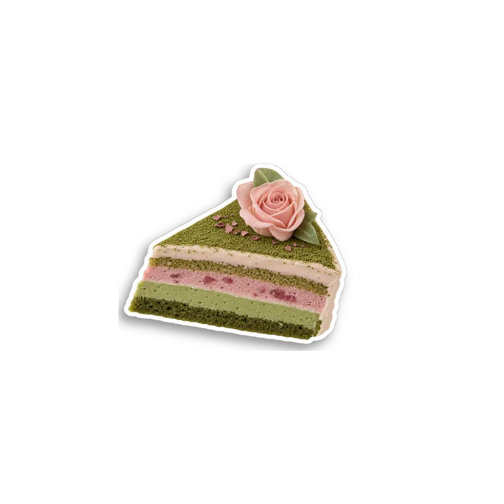 Layered Matcha Cake Sticker