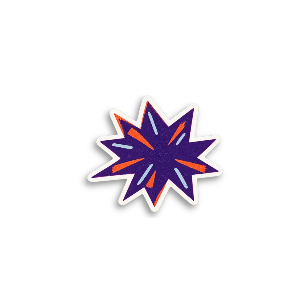 Purple Sunburst Sticker