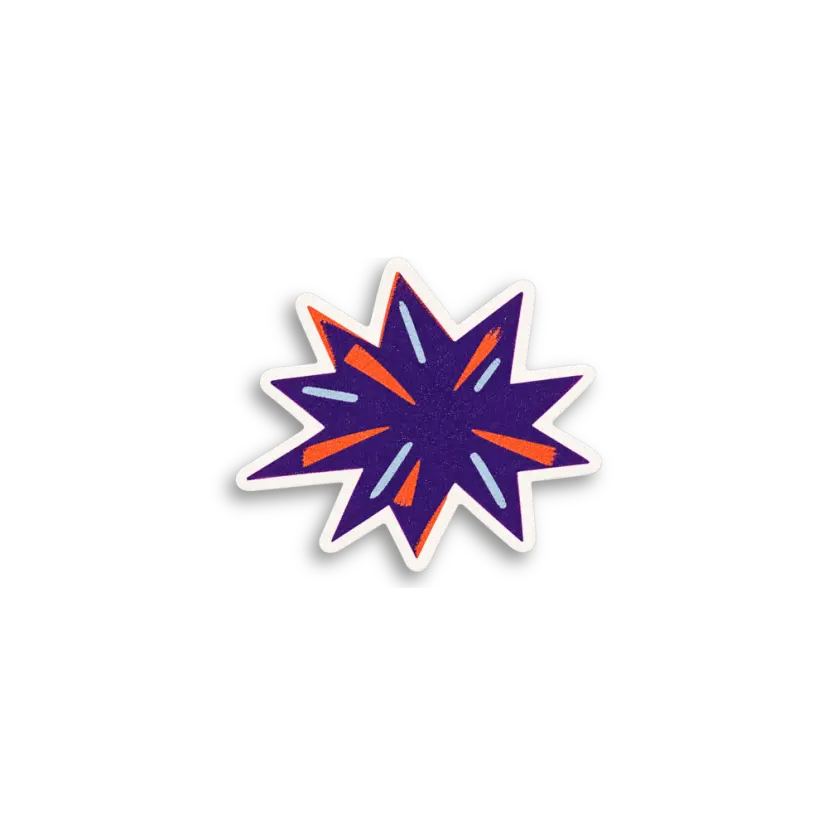Purple Sunburst Sticker