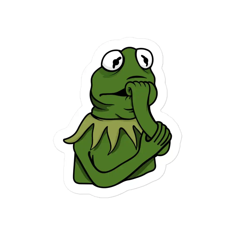 Thoughtful Kermit the Frog Sticker