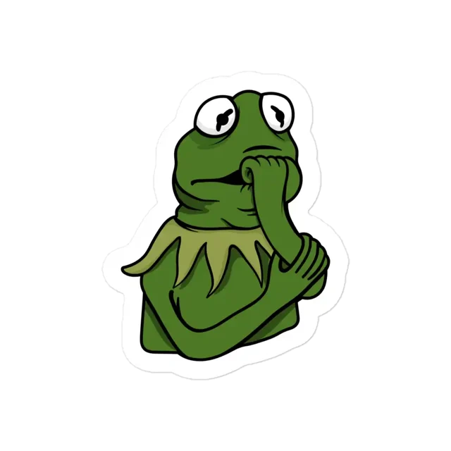 Thoughtful Kermit the Frog Sticker