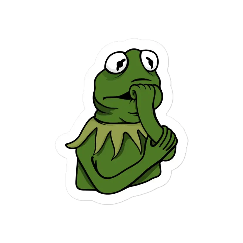 Thoughtful Kermit the Frog Sticker