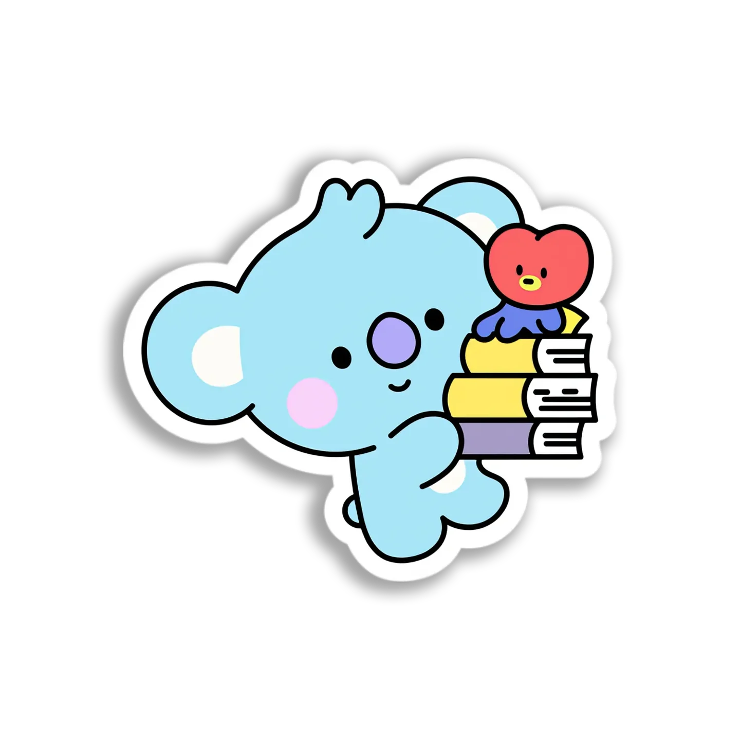 Koala With Books Sticker