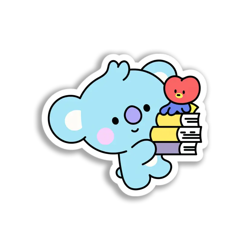 Koala With Books Sticker