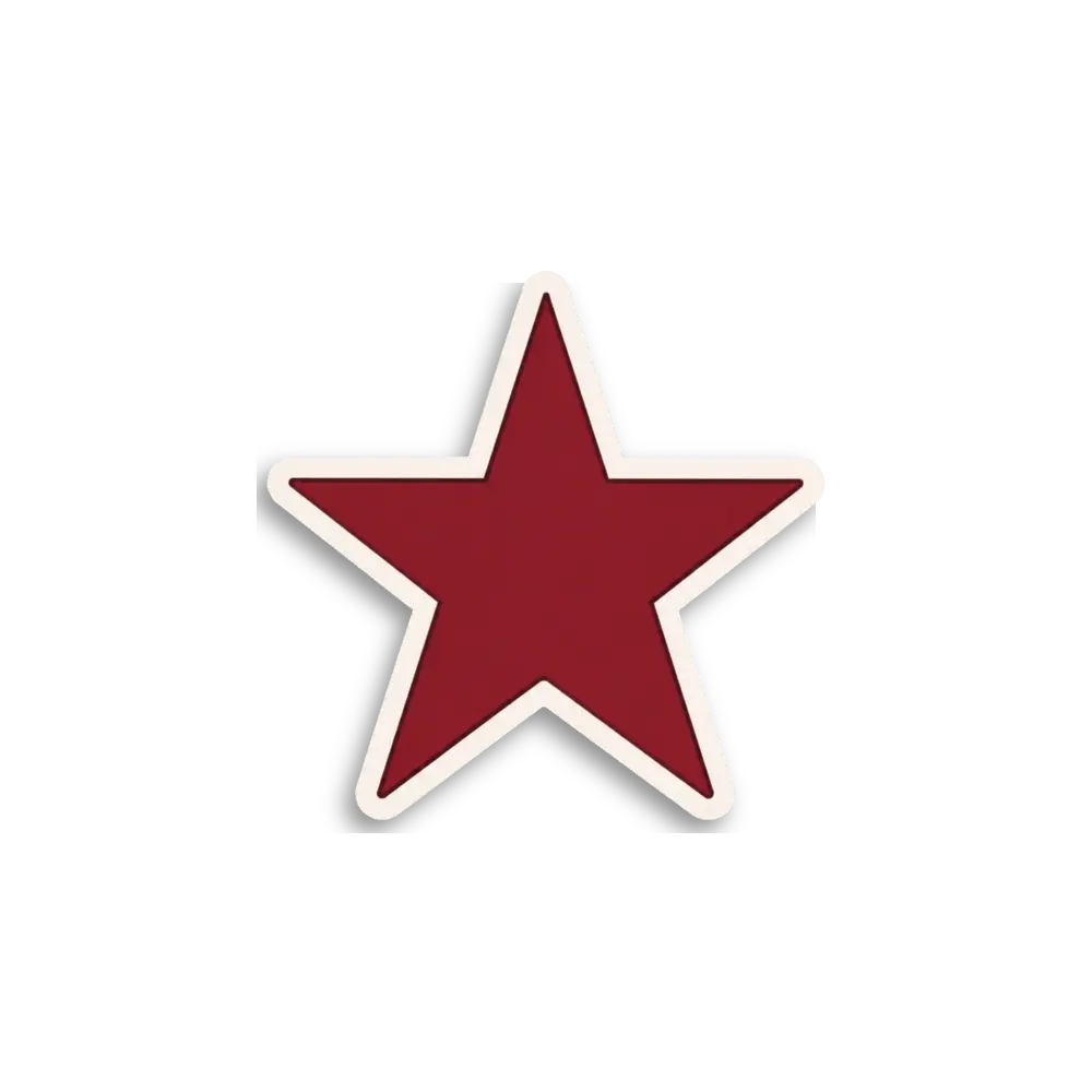 Burgundy Star Sticker