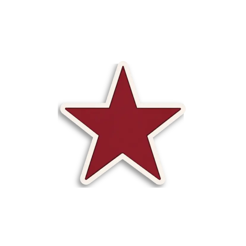 Burgundy Star Sticker