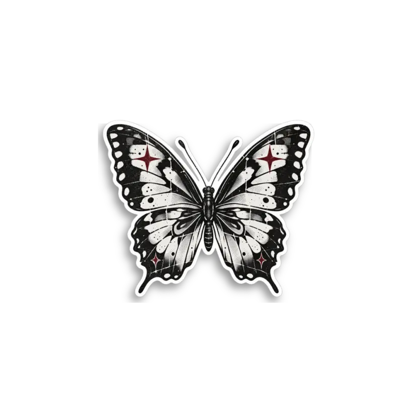 Black Butterfly Sticker