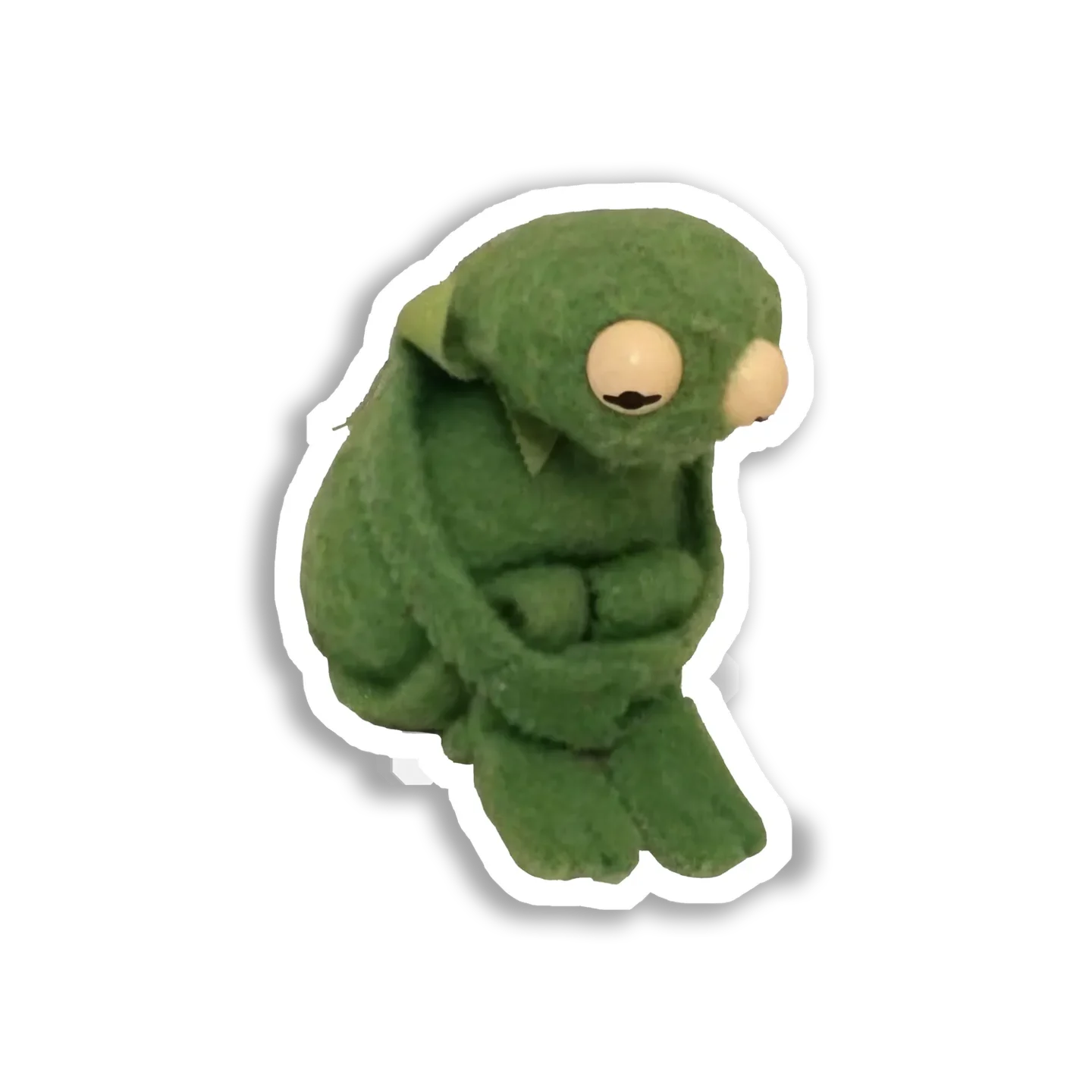 Sad Frog Sits Alone Sticker
