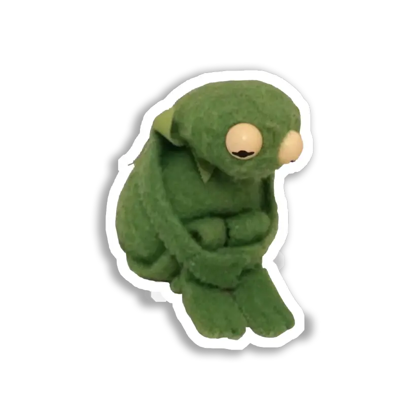 Sad Frog Sits Alone Sticker