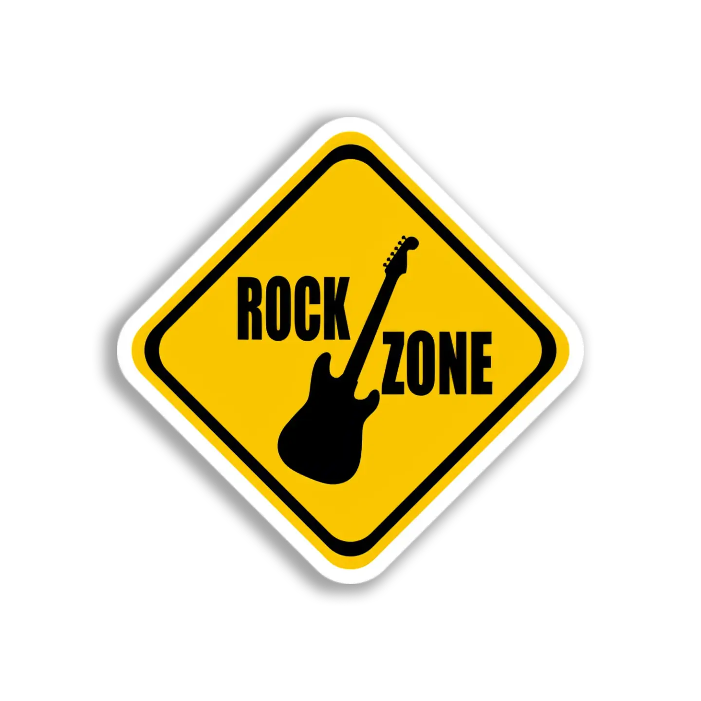 Rock Zone Guitar Sign Sticker