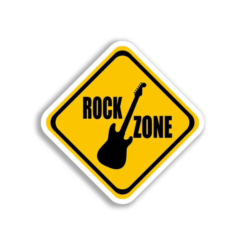 Rock Zone Guitar Sign Sticker