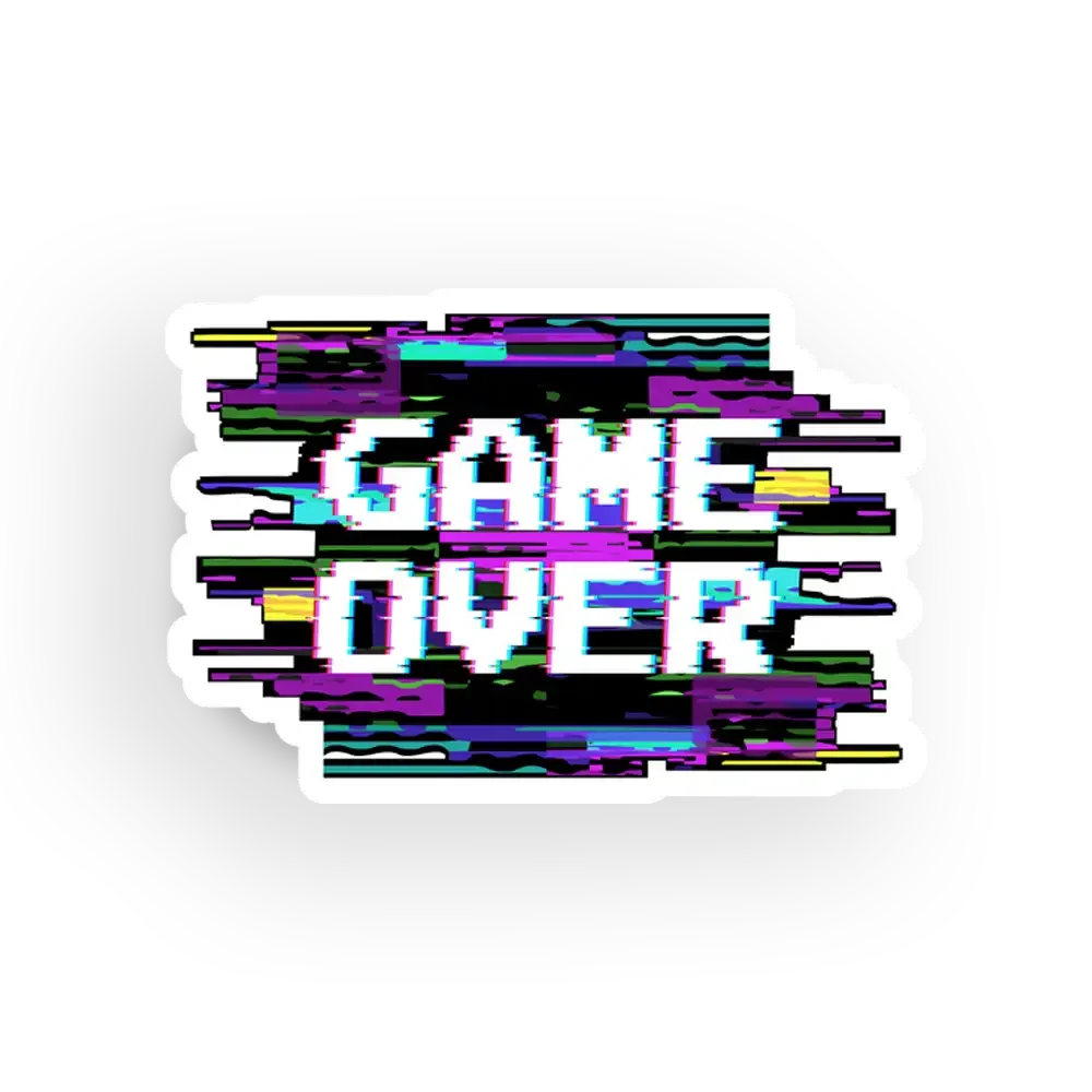 Game Over Glitch Effect Sticker