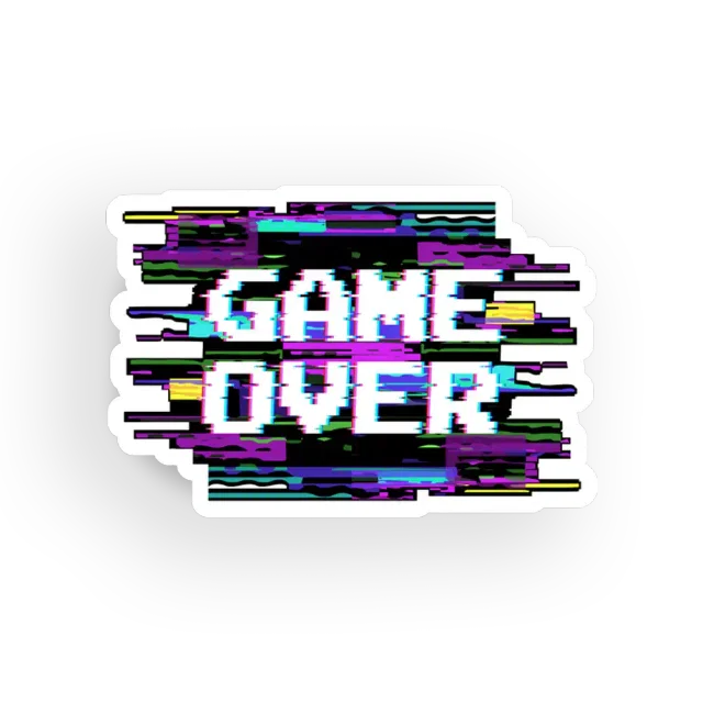 Game Over Glitch Effect Sticker