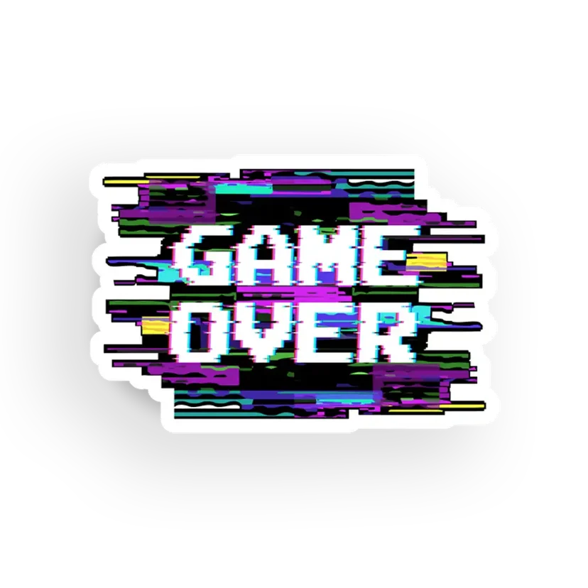 Game Over Glitch Effect Sticker