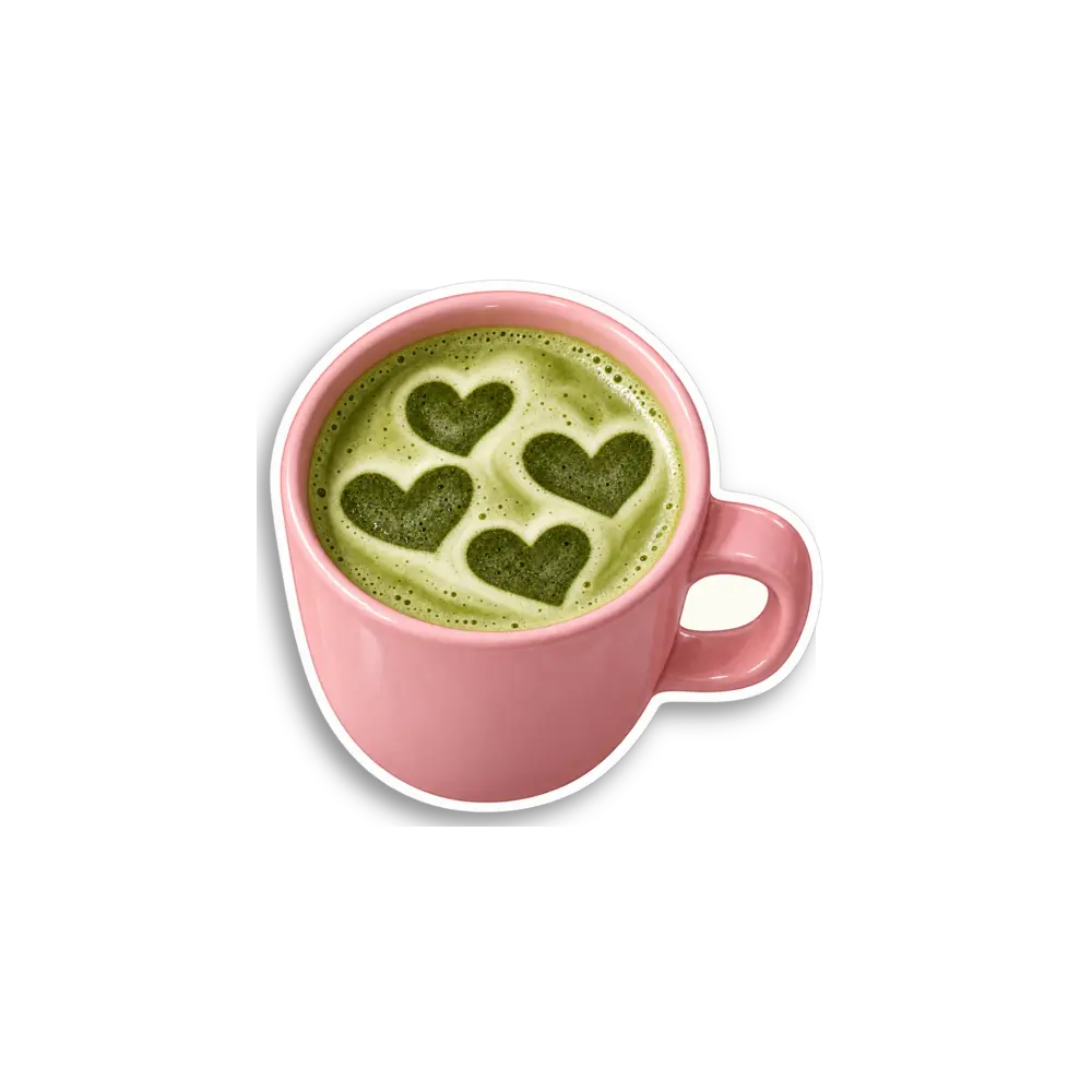 Heart Matcha Latte Sticker