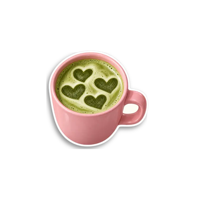 Heart Matcha Latte Sticker