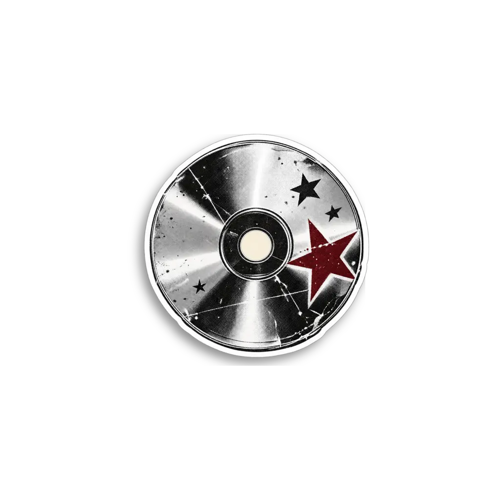Silver CD Disc Sticker