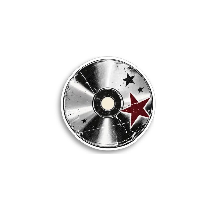 Silver CD Disc Sticker