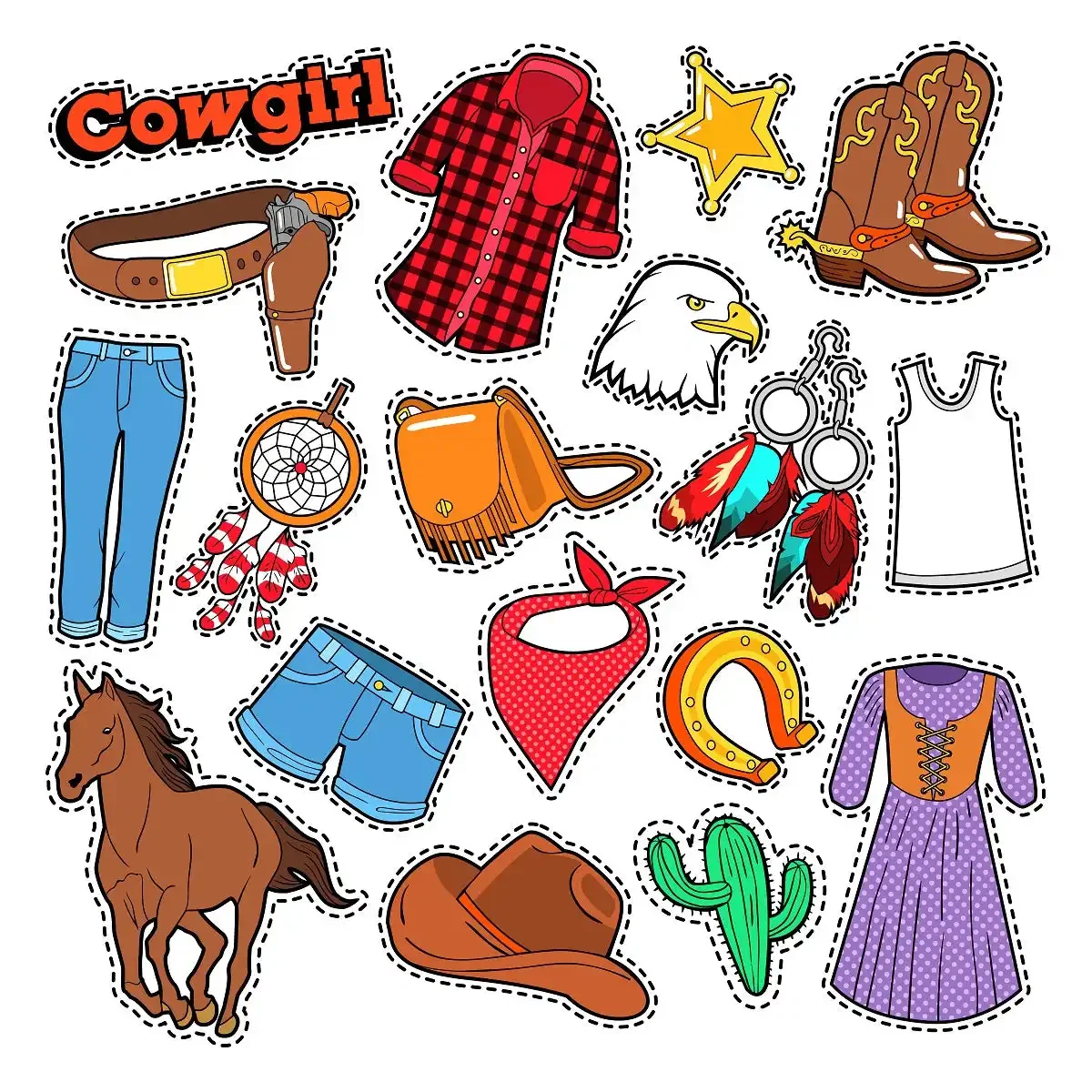 Cowgirl Stickers