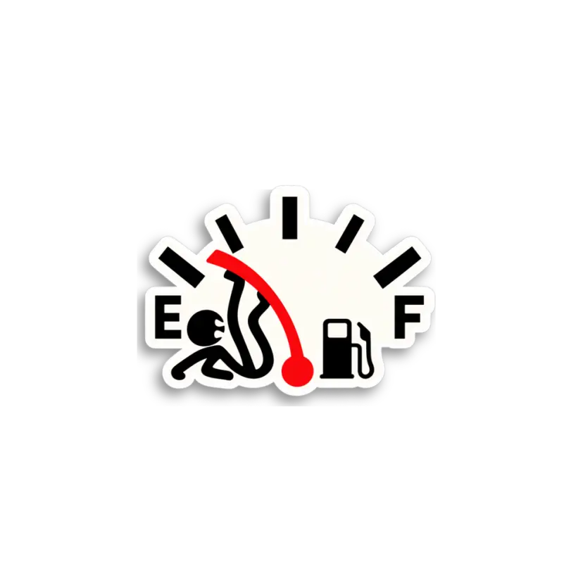 Low Fuel Gauge Sticker