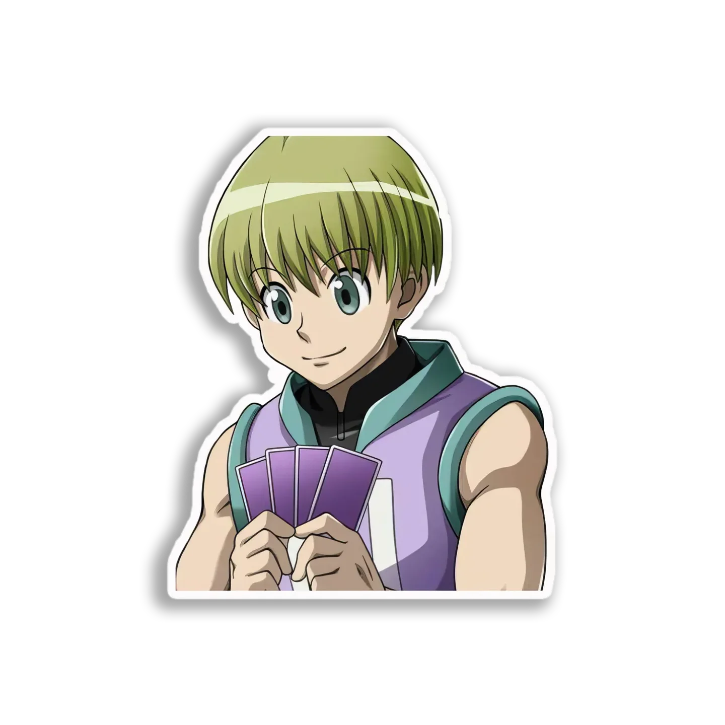 Young Boy with Cards Sticker