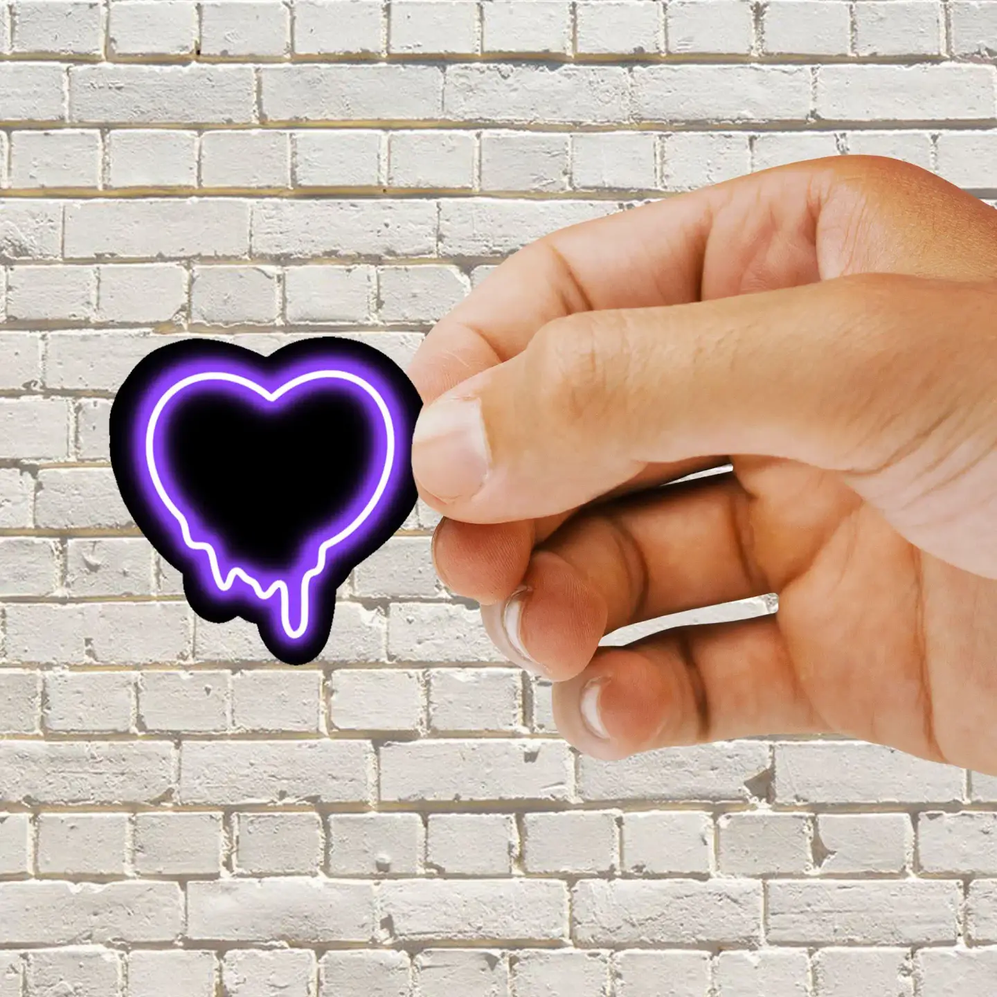 Neon Dripping Heart Sticker
