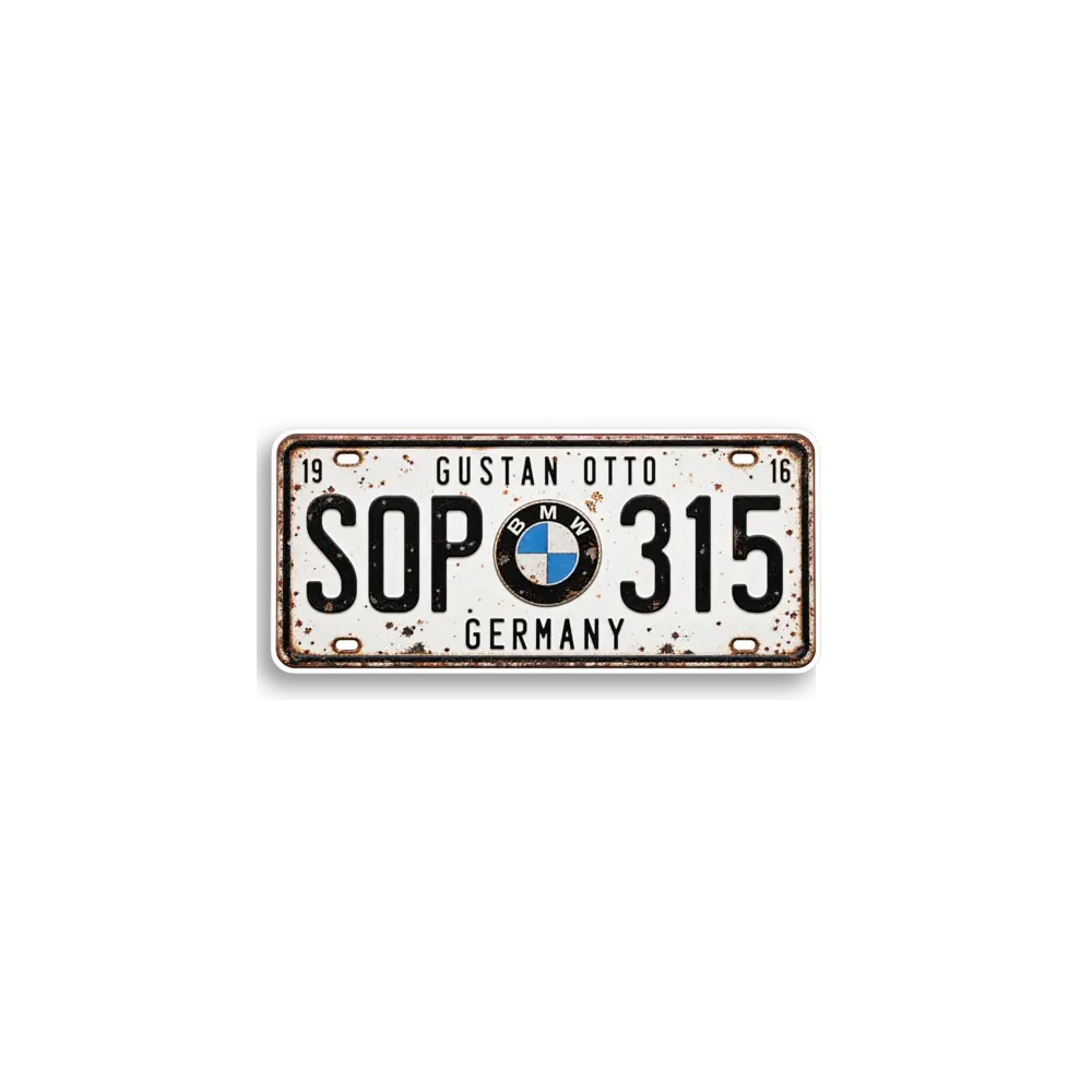 German 315 Plate Sticker