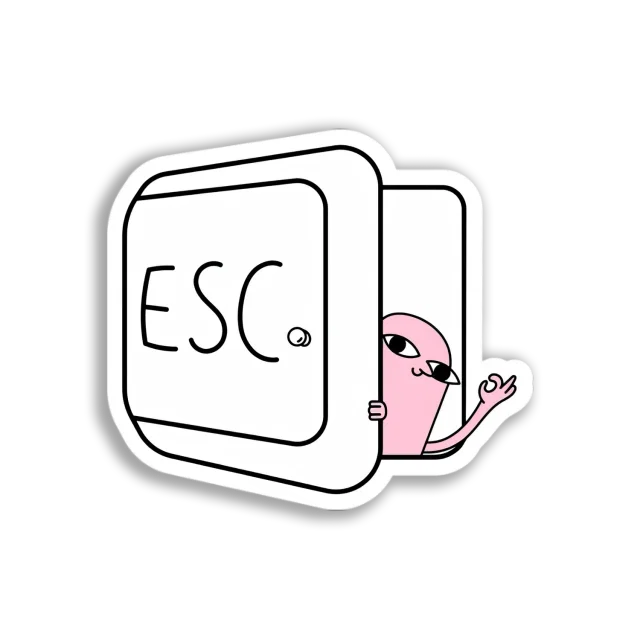 Escape Key Character Sticker