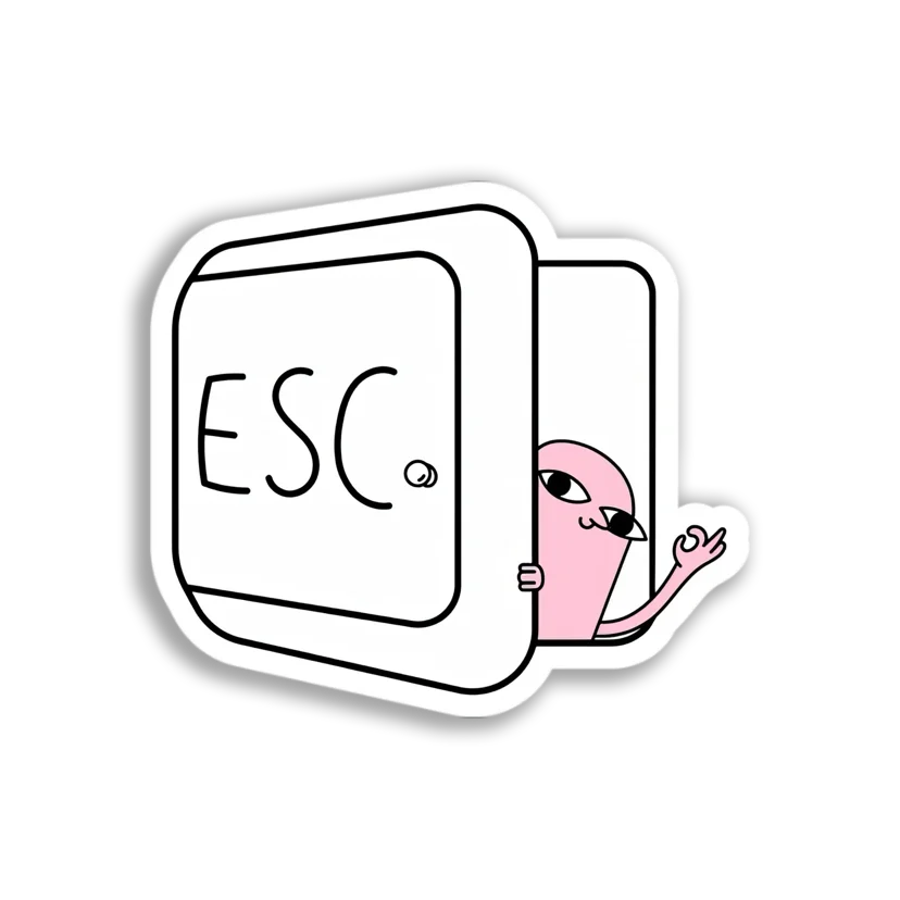 Escape Key Character Sticker