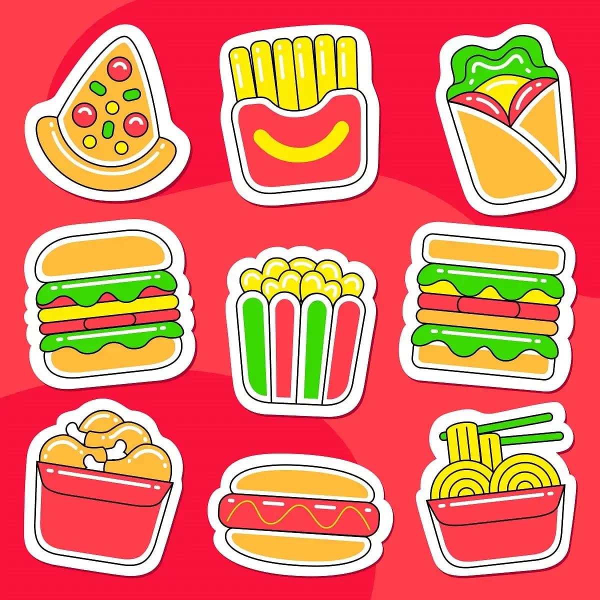 Fast Food Stickers