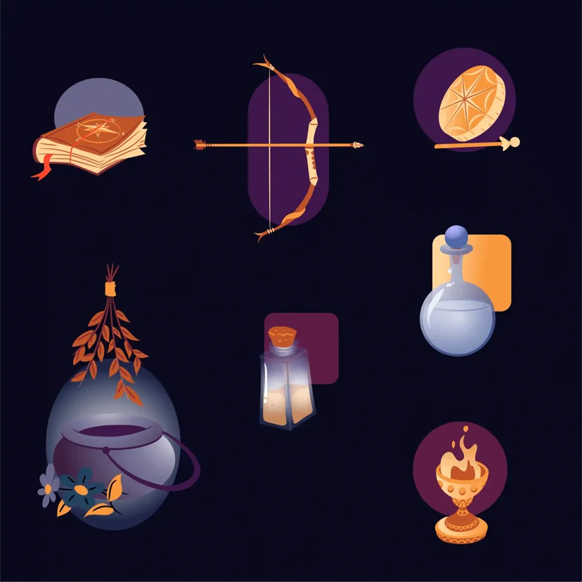 Magic Elements Stickers Set