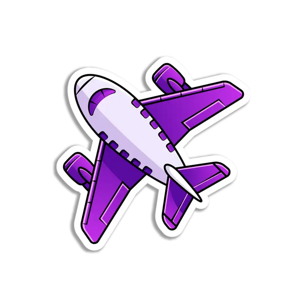 Purple Plane Sticker