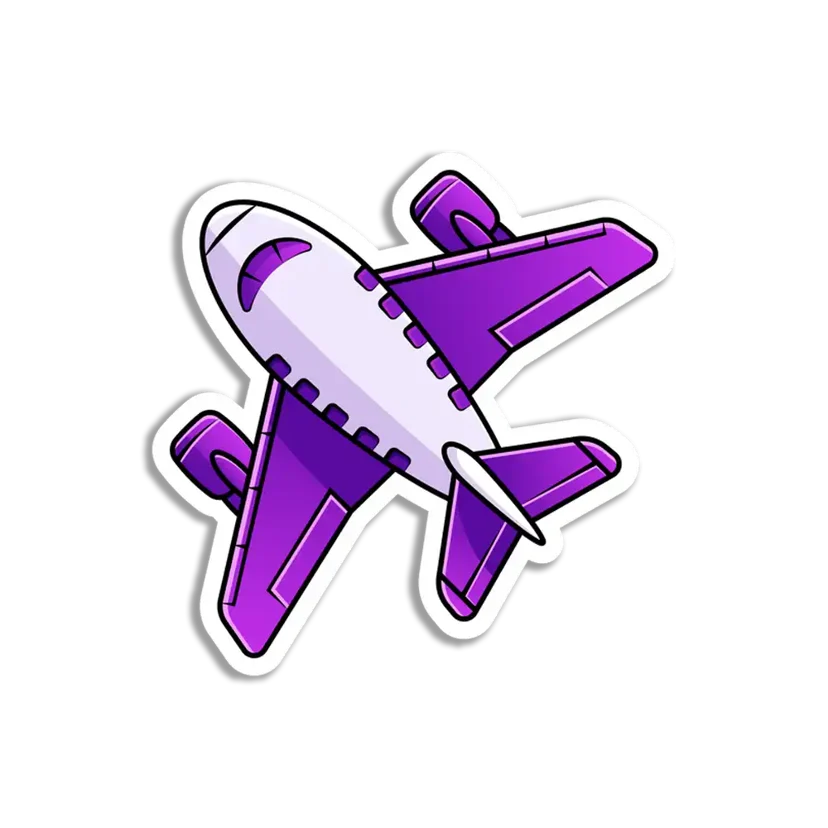 Purple Plane Sticker