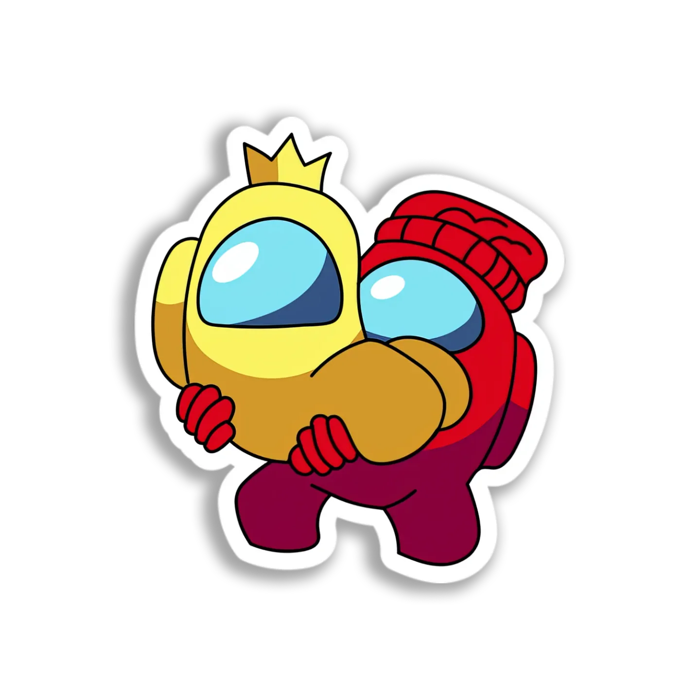 Among Us Crewmates Hugging Sticker